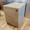 Lockable Mobile Pedestal in Natural Oak