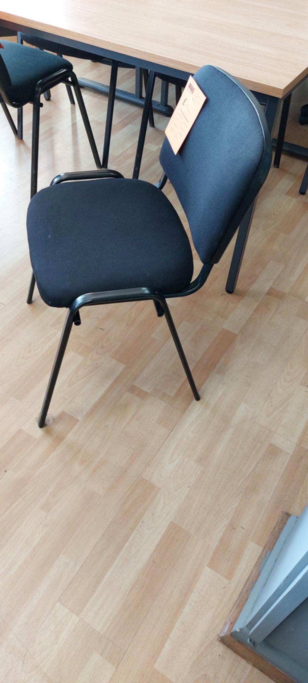 Used Black Fabric Stacking Flipper Chair