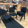 Set of 5 Black Fabric Stacking Chairs