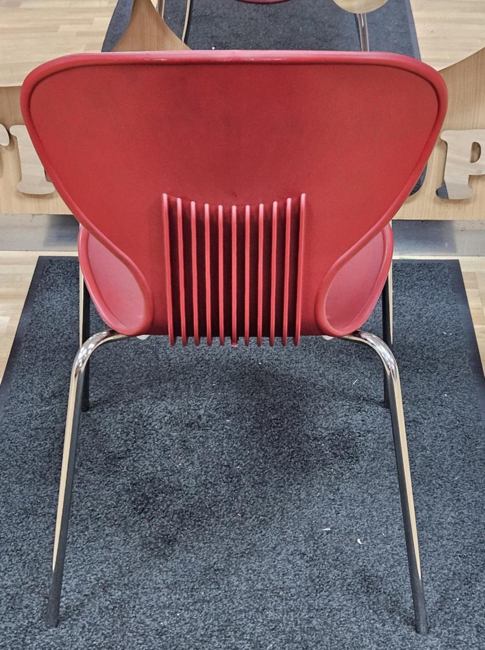Red Plastic Stacking Chair