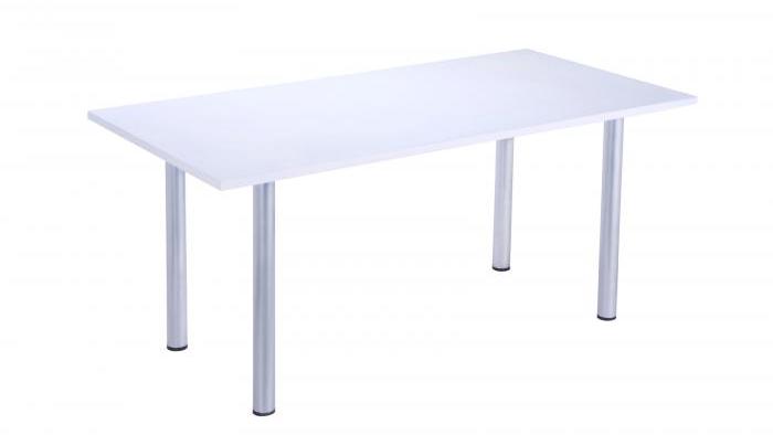 1600 x 800 Table White Silver Legs
