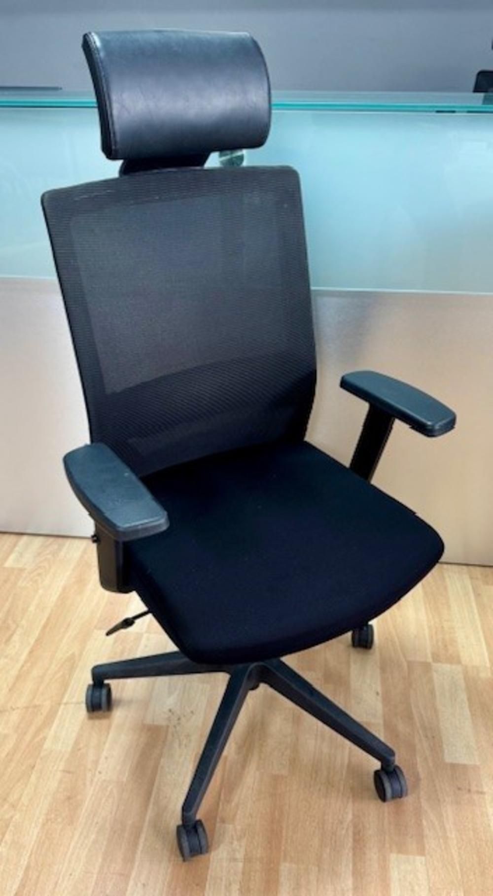 High Back Mesh Chair with Headrest & Adjustable Arms 