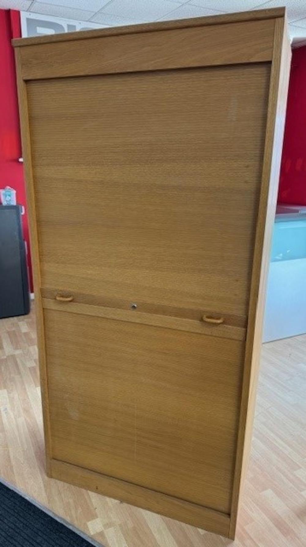 Light Oak 1990mm Tambour Cupboard