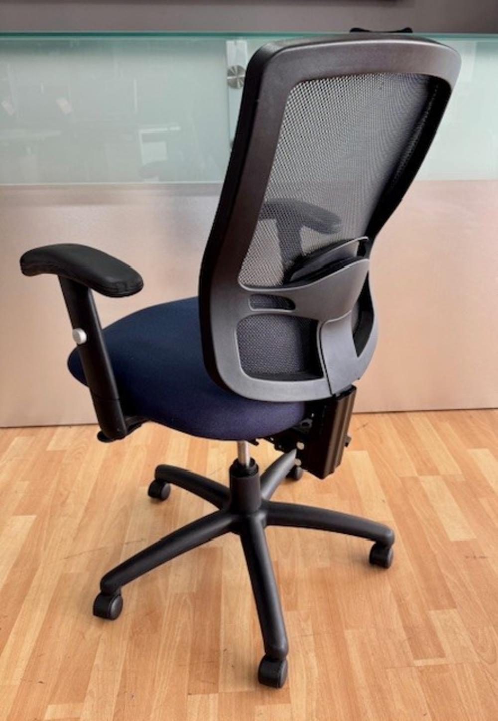 Grey Mesh Back Task Chair with Adjustable Arms 