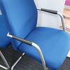 Set of 6 Blue Meeting Chairs with Fixed Arms