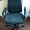 Black Fabric Operator Chair with Fixed Arms