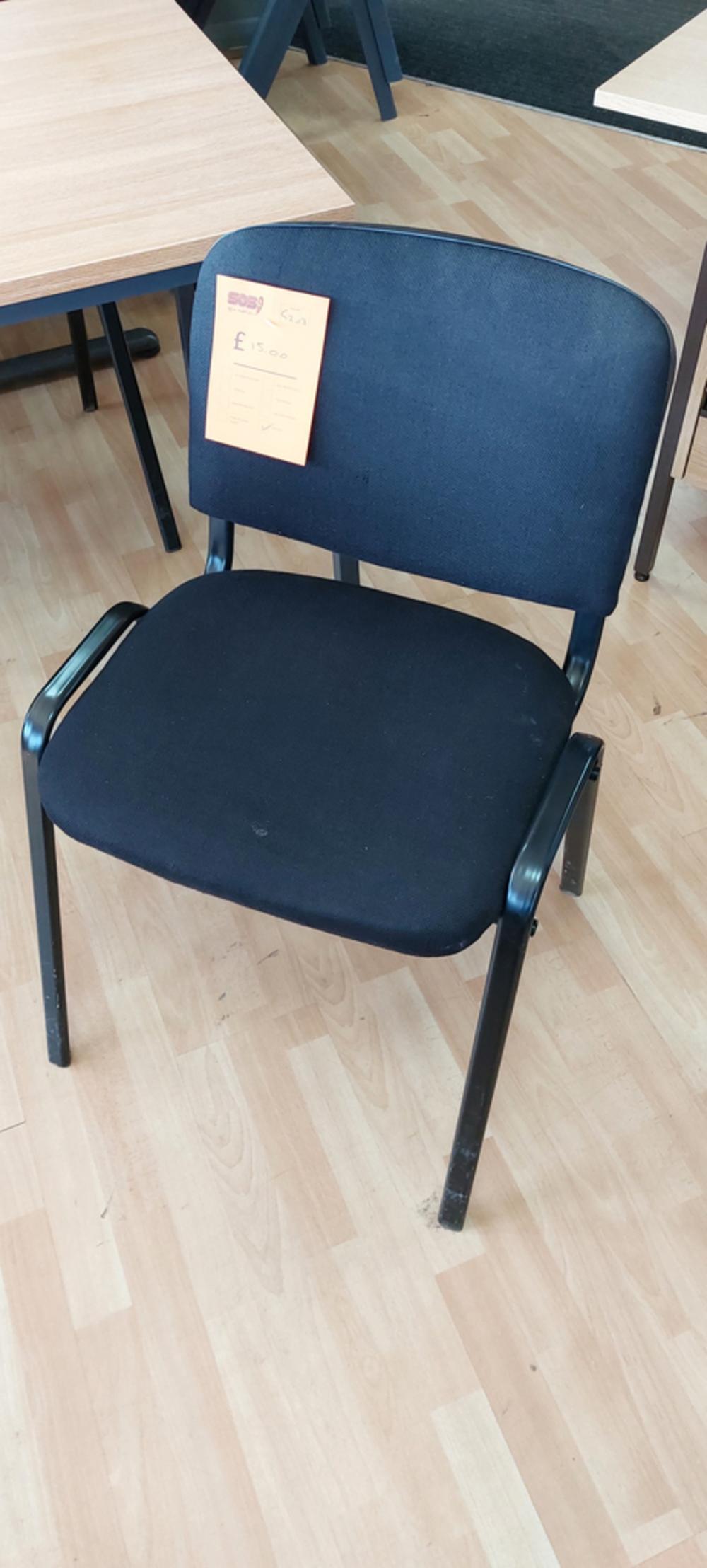 Used Black Fabric Stacking Flipper Chair