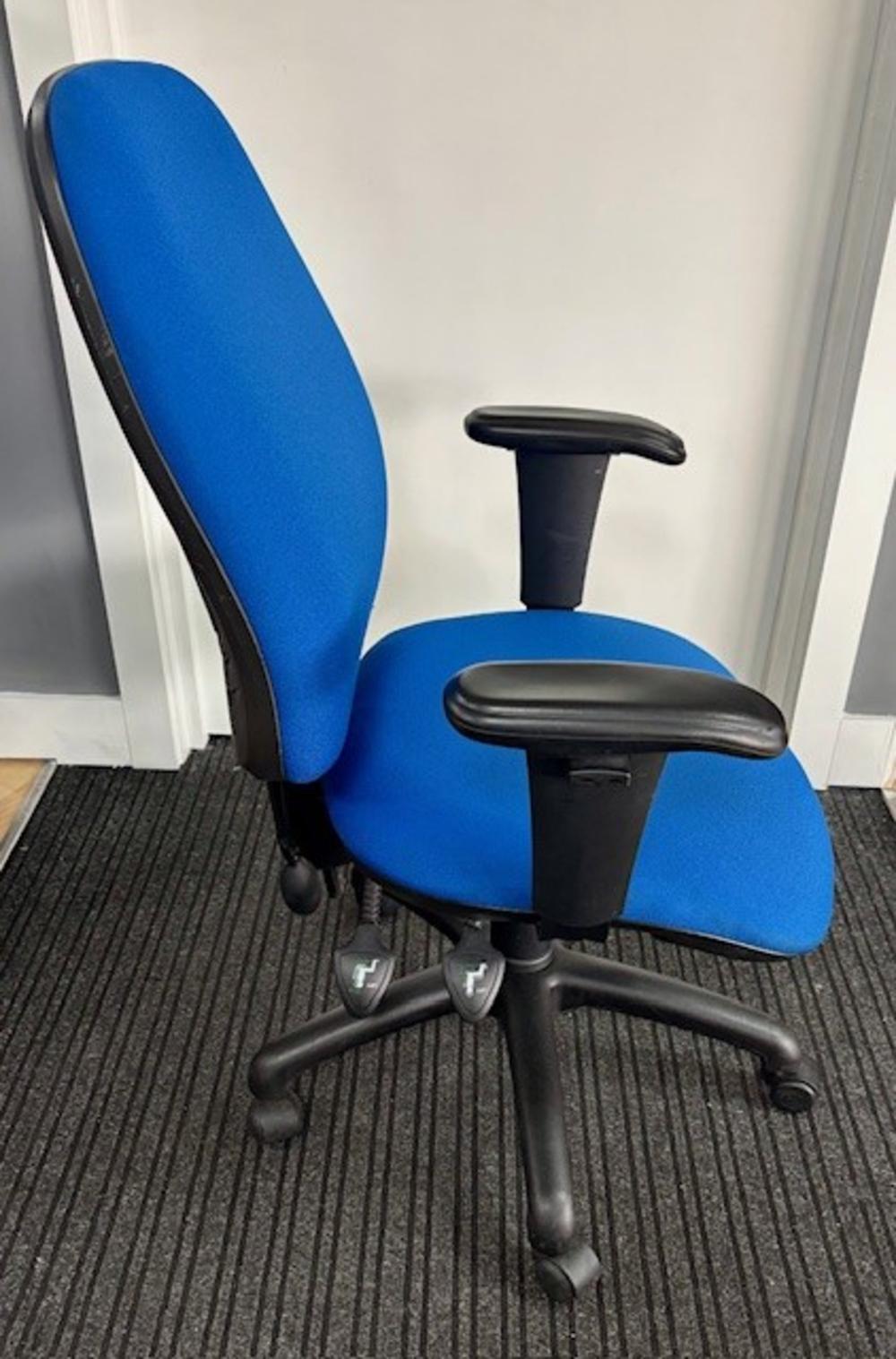 Alliance Blue Task Chair with Pump Up Lumbar and Adjustable Arms