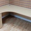 Light Oak 1800mm Left Handed Radial Desk With Pedestal