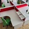 4 Person Desk Set with Drawers & Divider Screens