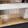 1600mm Grey Oak Single Pedestal Desk