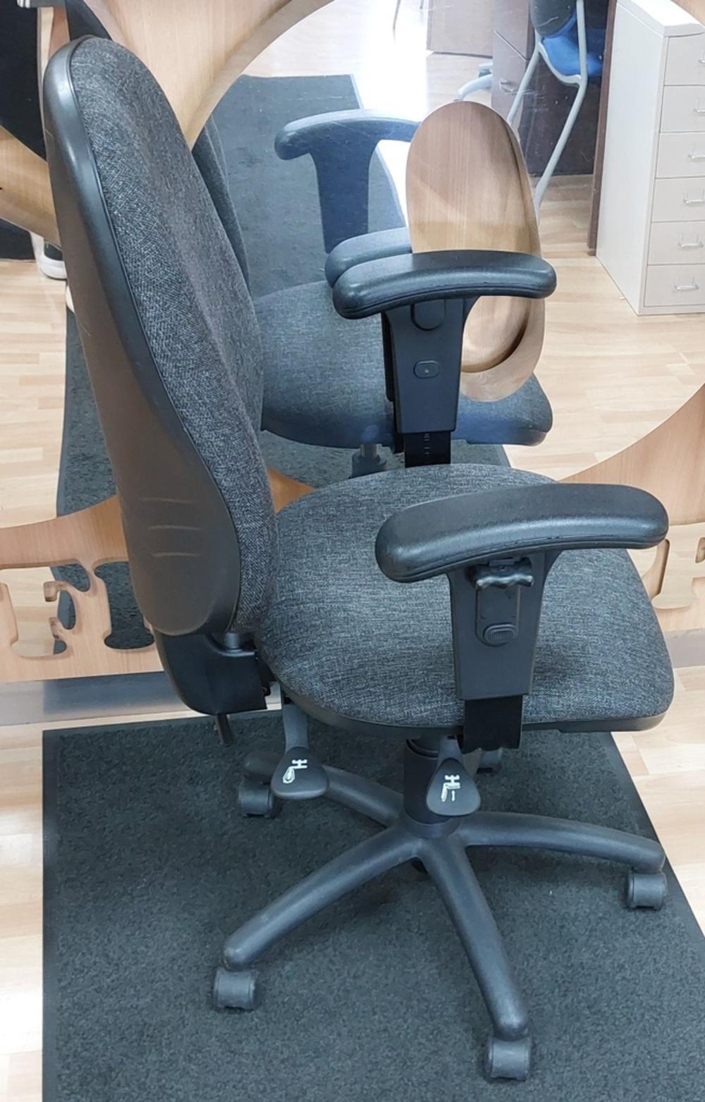 Black Operator Chair with Adjustable Arms