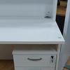 White 1400mm Reception Counter with Mobile Pedestal