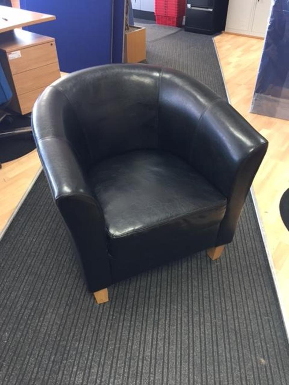 Pair of Black Tub Chair with Wooden feet