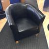 Pair of Black Tub Chair with Wooden feet
