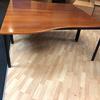 Dark Wood Height Adjustable L/H Wave Desk