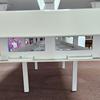 8 Person White Bench Desk with Central Screens and Cable Trays 6400x1600mm