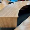 2 section Curved reception Desk in Santiago Cherry