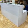 Gloss White Reception Desk Counter With Glass Top