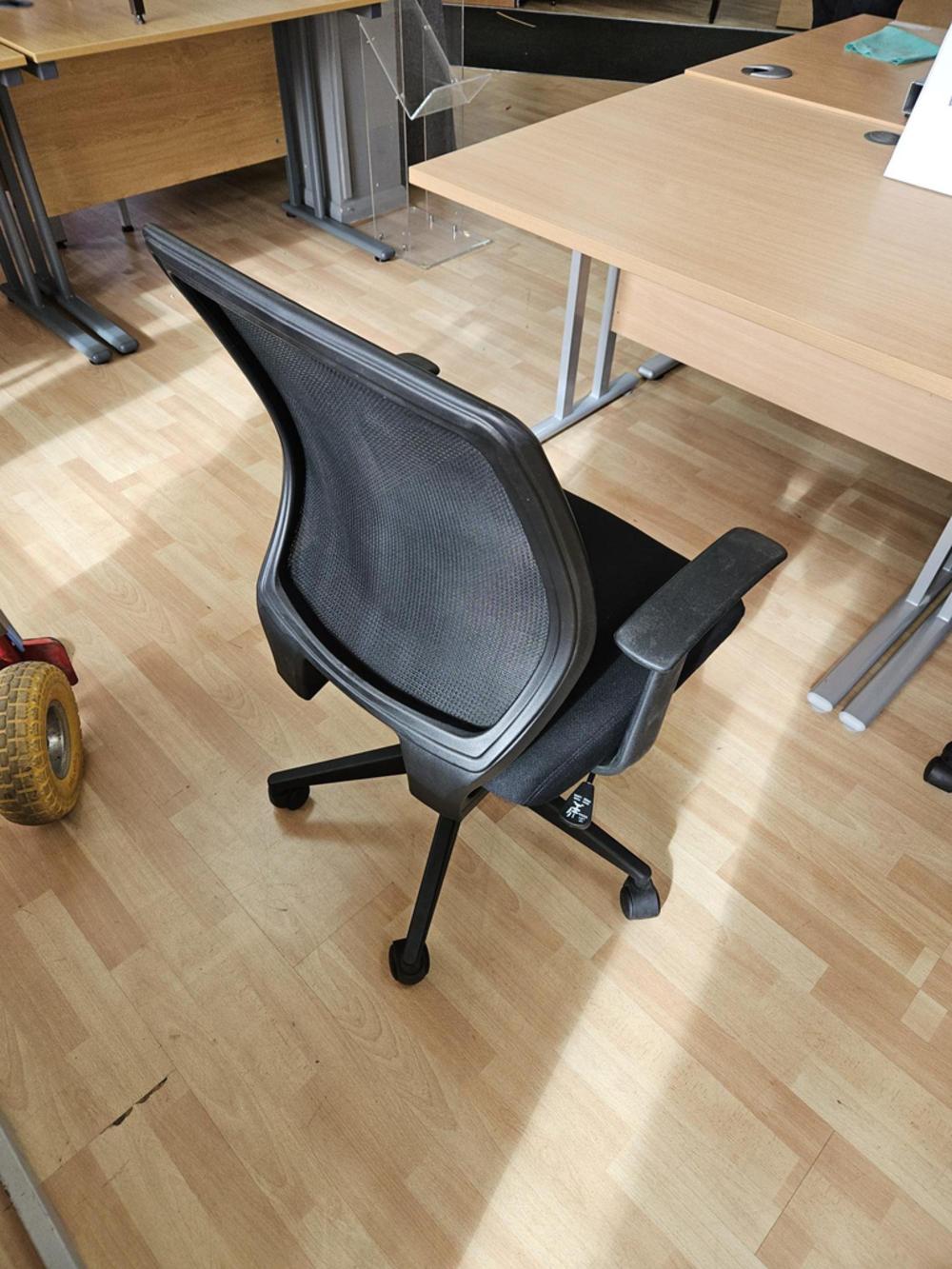 Black Mesh Chair With Adjustable Arms 