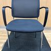 Black Fabric and Mesh Visitors Chair with Arms