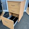 Lockable Beech Tall Under Desk Mobile Pedestal