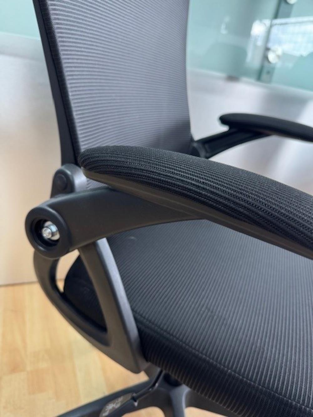 Mesh Backed Operator Chair With Fold Back Armrests