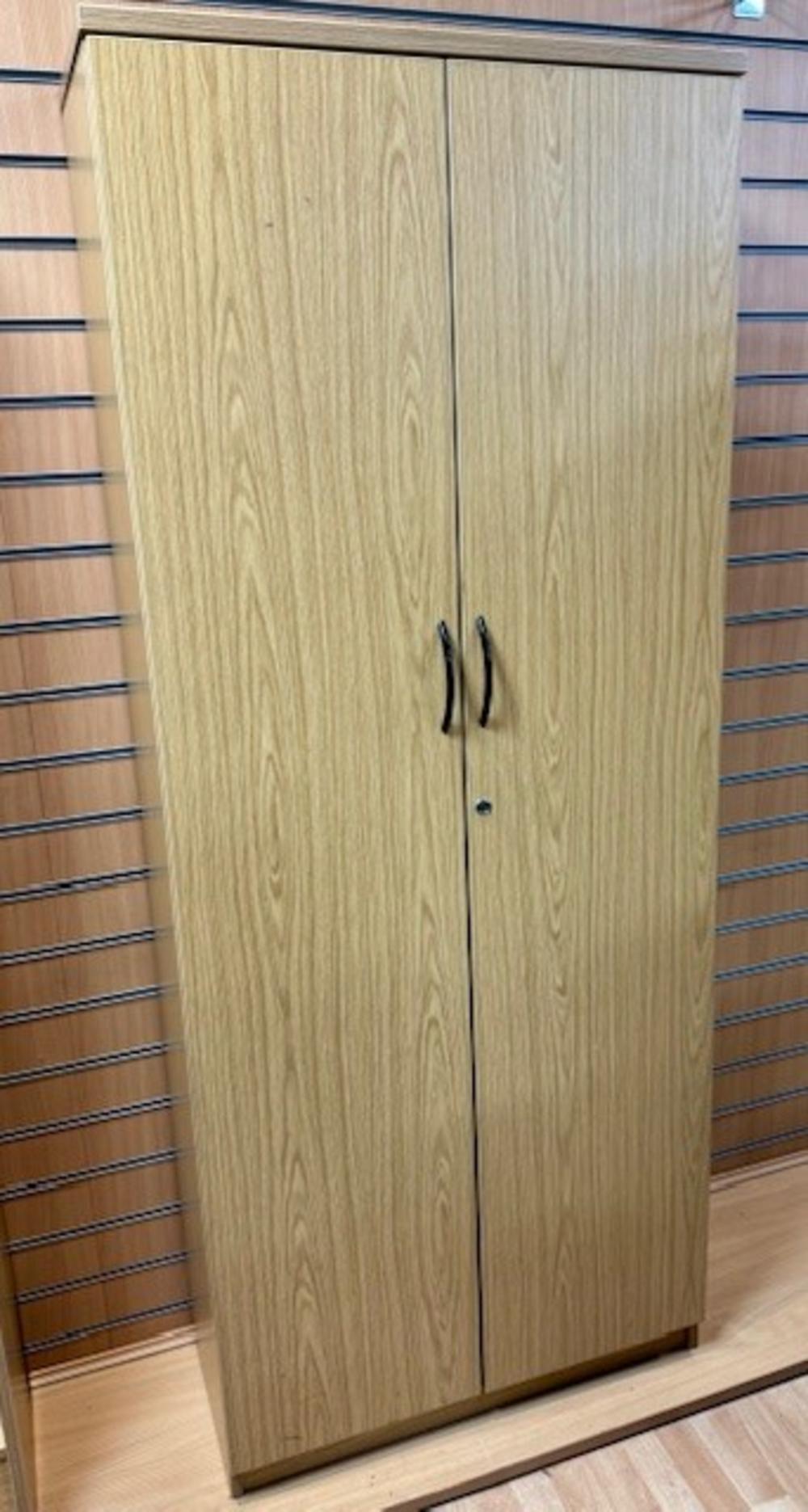 Calva Oak Double Door Cupboard with Adjustable shelves