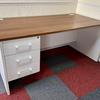 Imperial Panel End Desk 1600 x 800m in Dijon Walnut / White