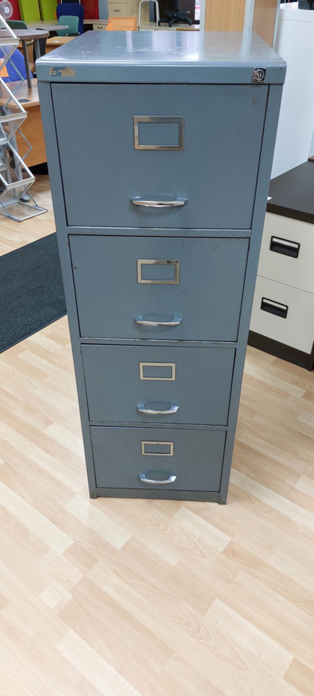 Grey 4 Drawer Filing Cabinet 