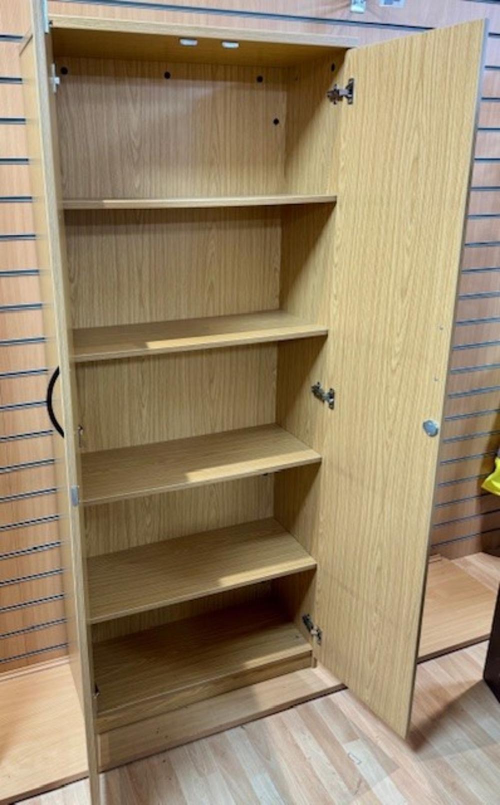 Calva Oak Double Door Cupboard with Adjustable shelves