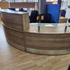 Imperial Reception Desk With Hutch Drawers And Glass Shelf