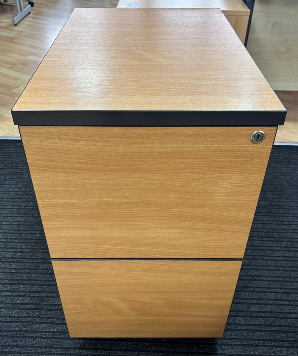 Beech Mobile Desk Pedestal (edging missing from rear)