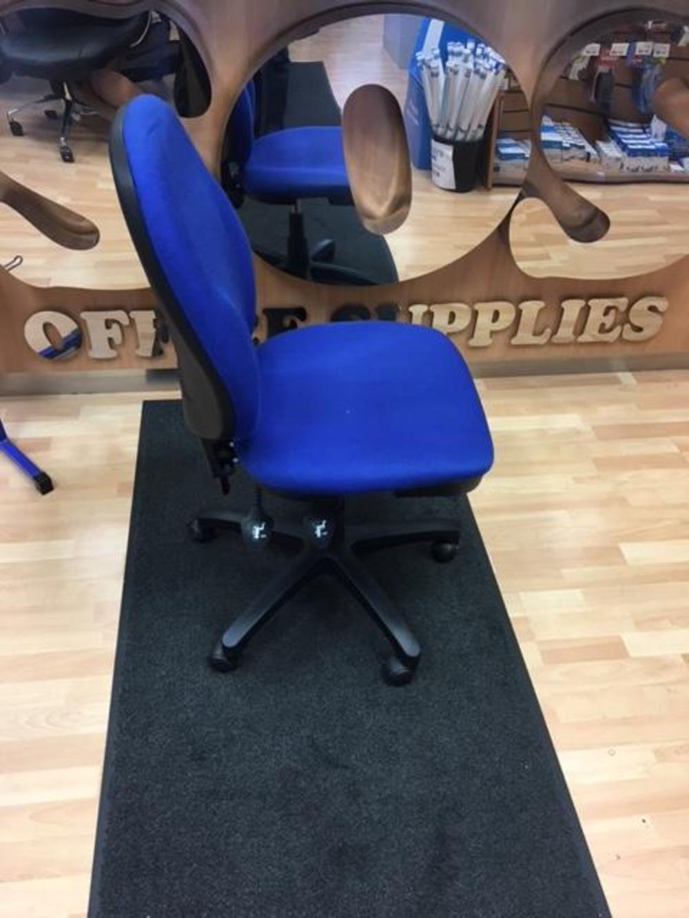 Blue High Back Operator Chair Twin Lever