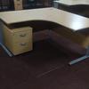 Light Oak 1600 x 1600mm Corner Desk With Mobile Pedestal