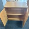 OI Beech Desk High Double Door Cupboard