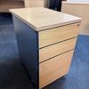 Beech Tall Mobile Desk Pedestal (edging missing from rear)