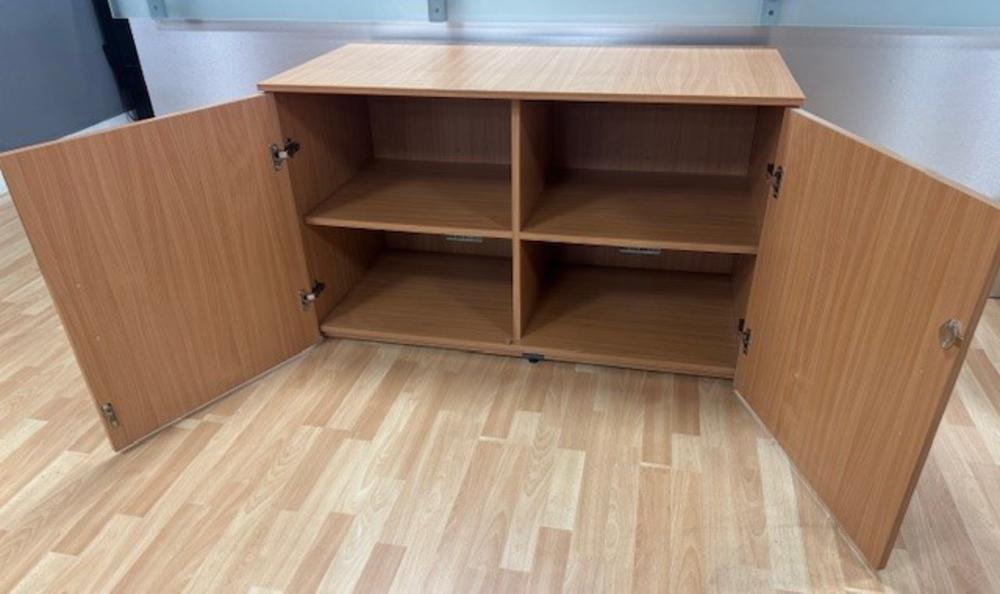 Beech Double Door Cupboard with Adjustable Shelves Vented Back Panel