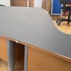 Silver Shaped 2130mm Wooden Desk Mounted Screen