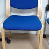 Blue Side Chair with Wooden Frame