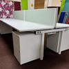 White 3200mm Four Person Beam Desk Workstation with Central Dividing Screens