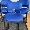 Set of 5 Blue Stackable Cantilever Side Chairs