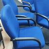 Set Of 4 Blue Cantilever Meeting Room Chairs With Fixed Arms 