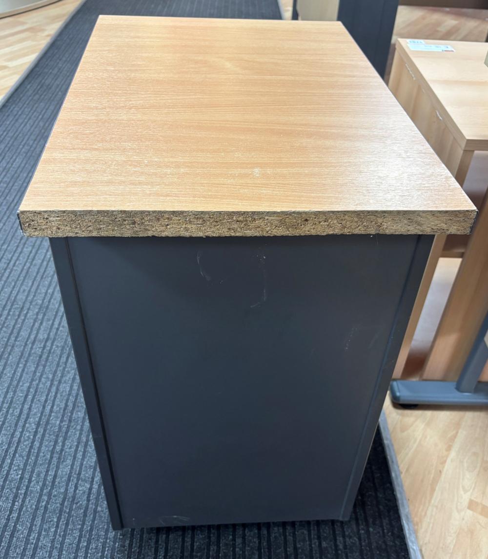 Beech Mobile Desk Pedestal (edging missing from rear)