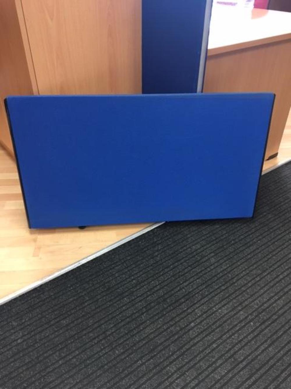 Blue Desk Top Screen With clamp On Brackets