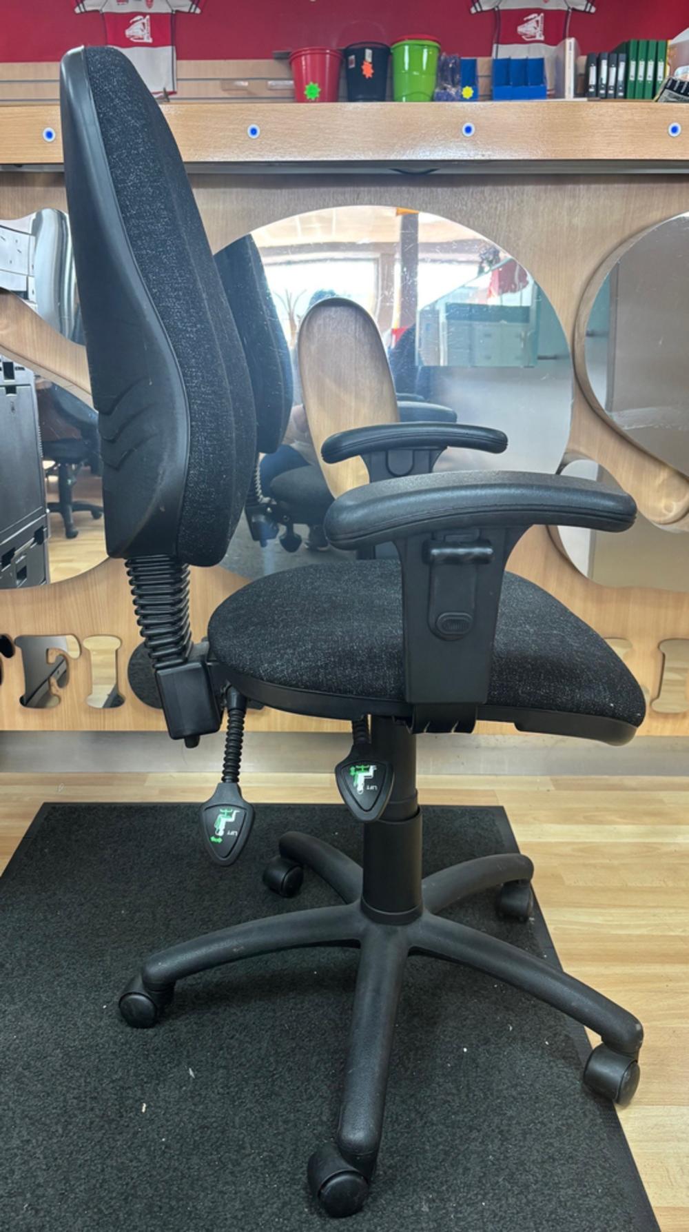 Charcoal Twin Lever Operator Chair with Adjustable Arms