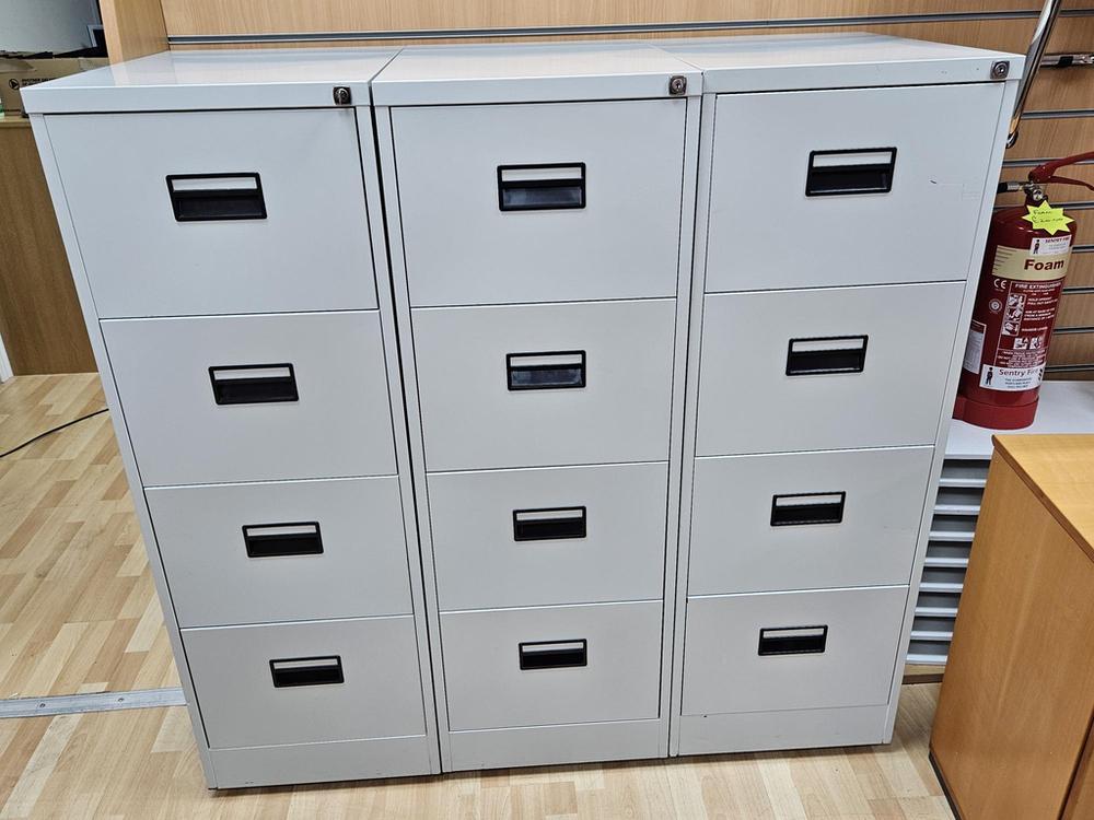 Grey 4 Drawer Filing Cabinet 