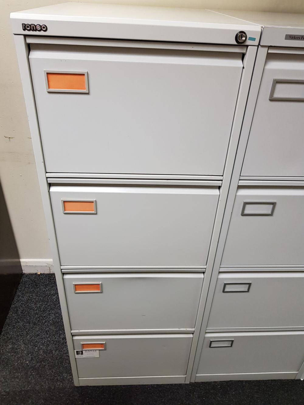 Roneo Grey 4 Drawer Filing Cabinet 