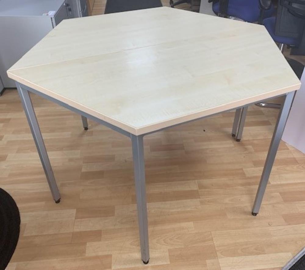 Pair of Maple Trapezoidal Tables